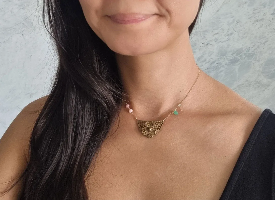 Russian babe | antique brooch flower necklace