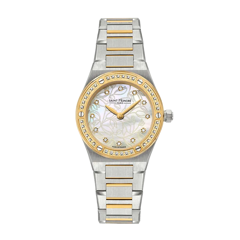 Saint Honore Haussman Women's Champagne MOP Dial Silver Gold Watch