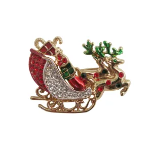 Santa's Sleigh Brooch