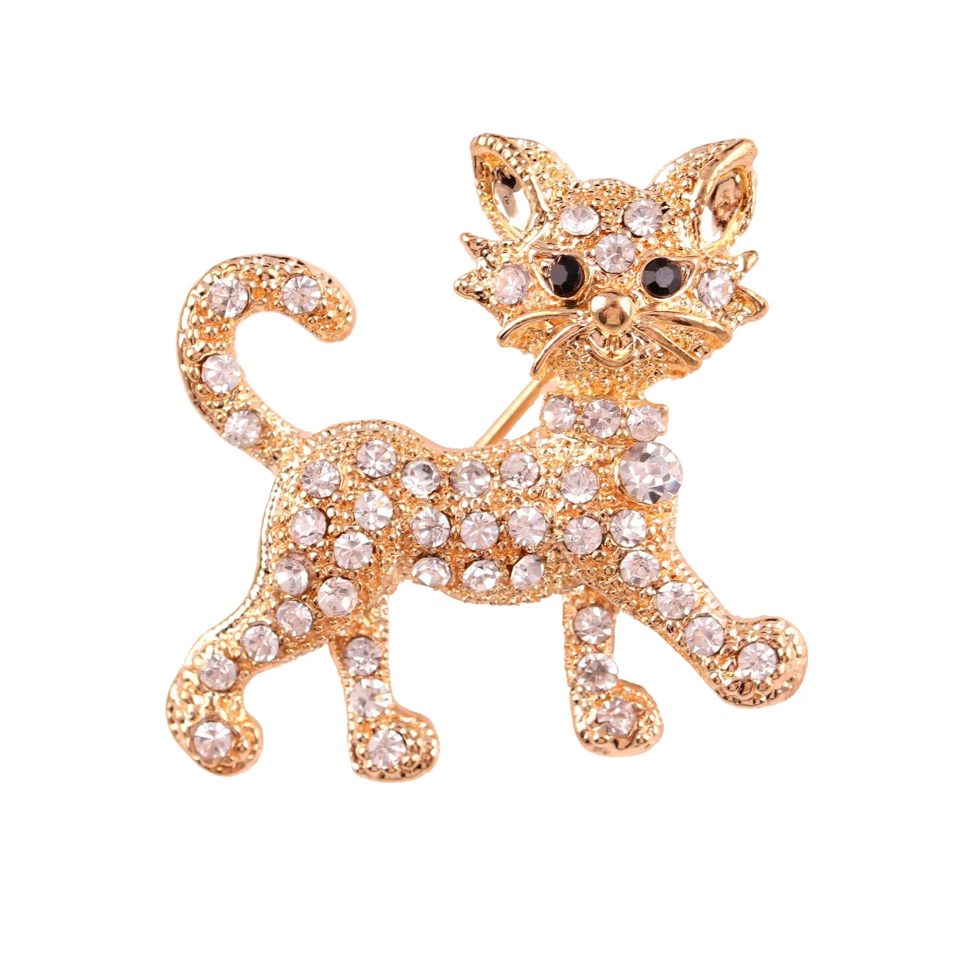 SB322 - Korean Rhinestone Cat Brooch