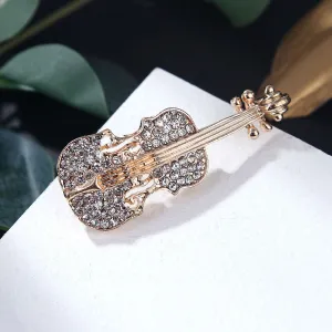 SB361 - Rhinestone Guitar Saree Brooch
