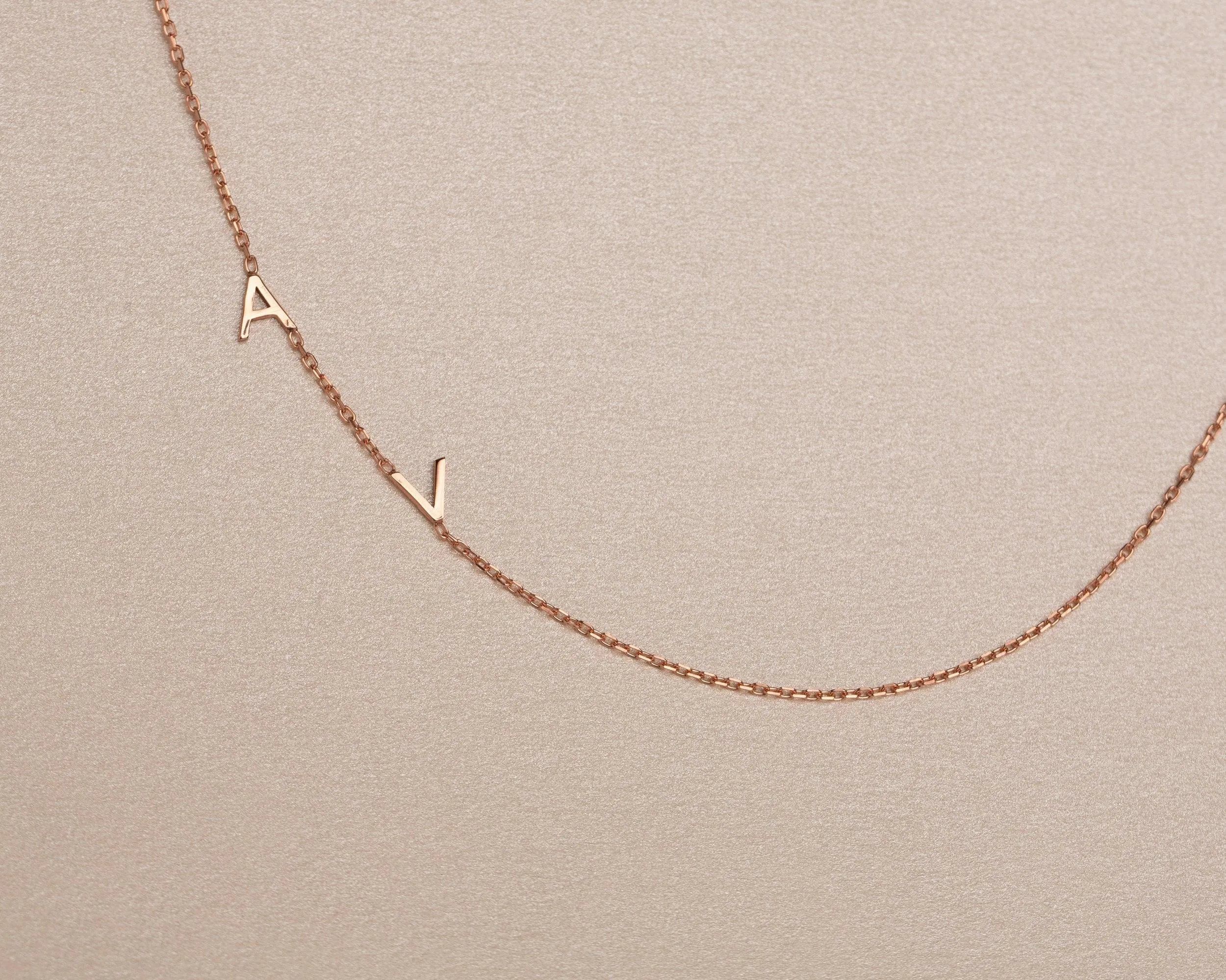 Sideways Initial Necklace - 18K Gold Vermeil