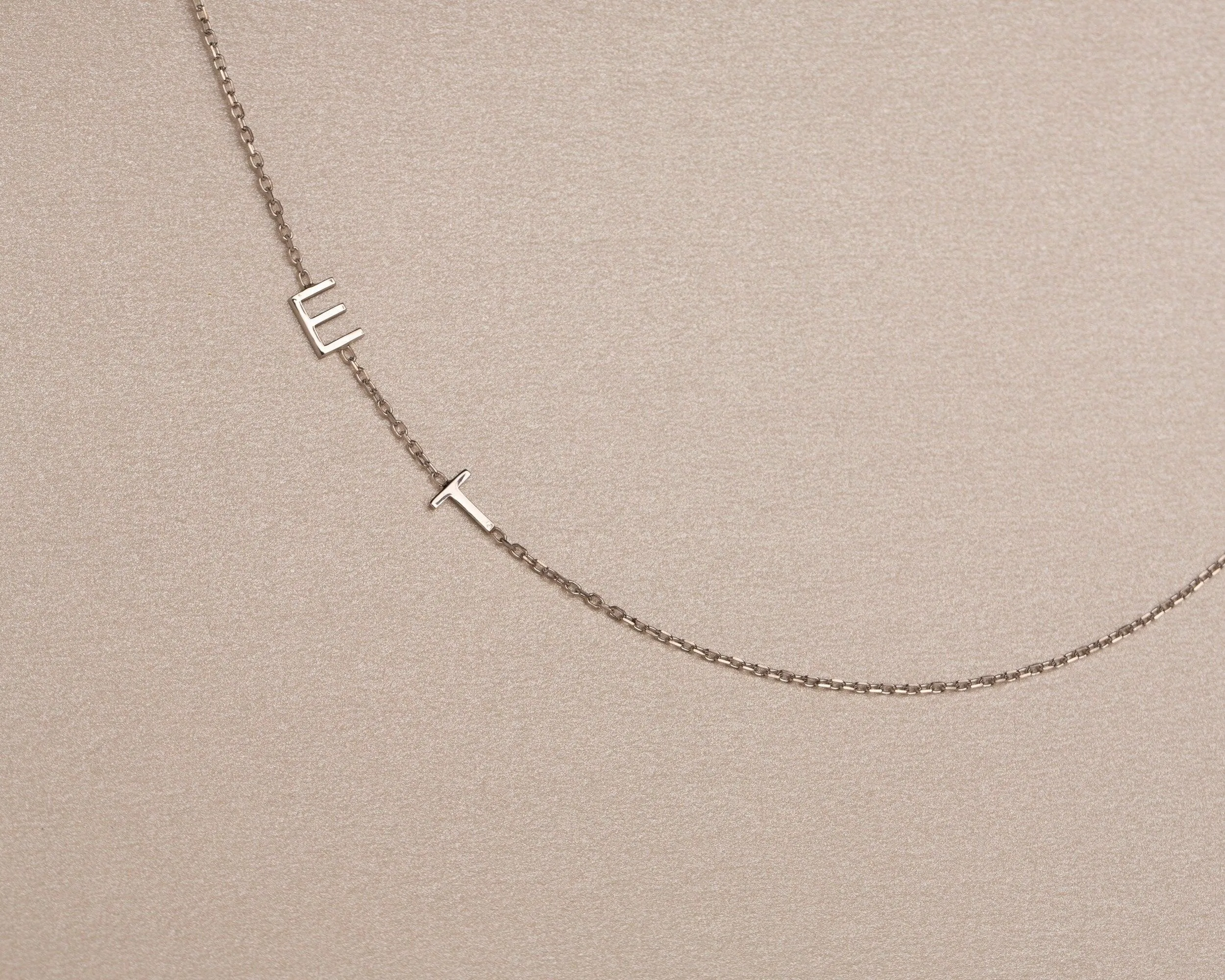Sideways Initial Necklace - 18K Gold Vermeil