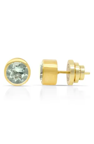 Signature Large Knockout Studs - Green Amethyst