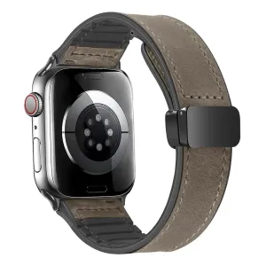 Silicone Leather Band with Magnetic Clasp for Apple Watch