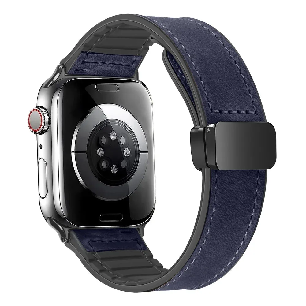 Silicone Leather Band with Magnetic Clasp for Apple Watch