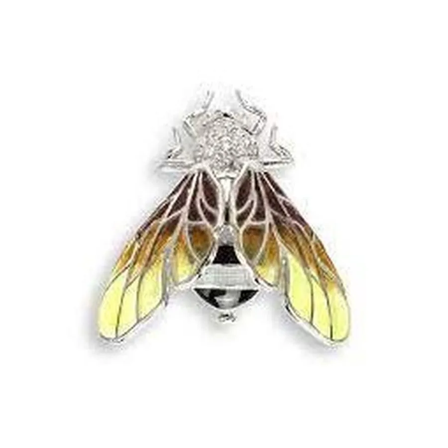 Silver & Enamel Yellow Bee Brooch