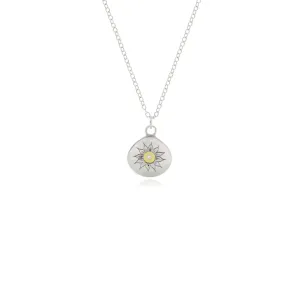 Silver & Gold Soleil Charm Diamond Pendant