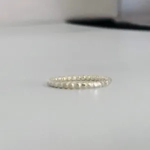 Silver bead Ring - Sterling Silver Stacking Ring