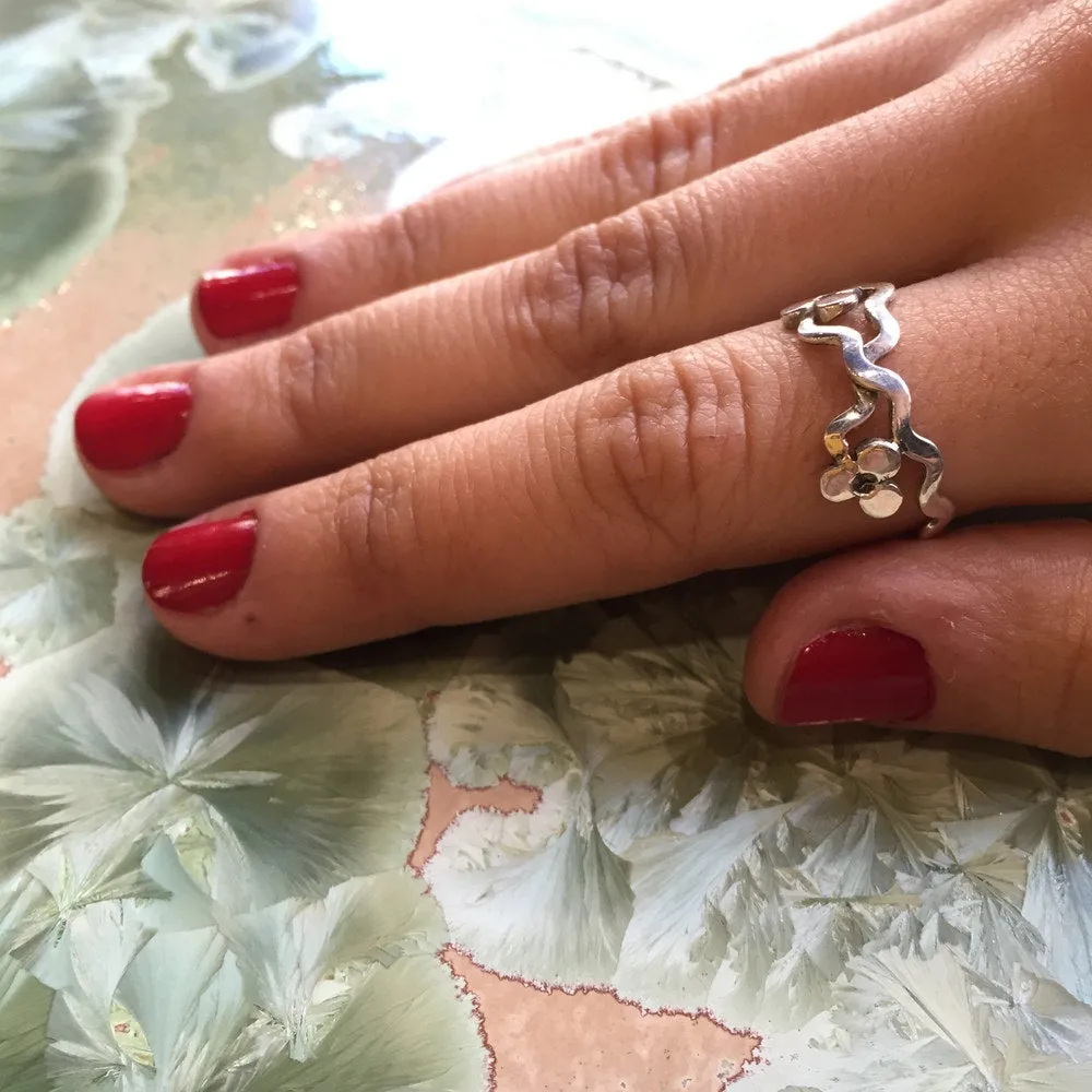 Silver Knuckle Midi Dainty Ring - Lucky Twins R2296
