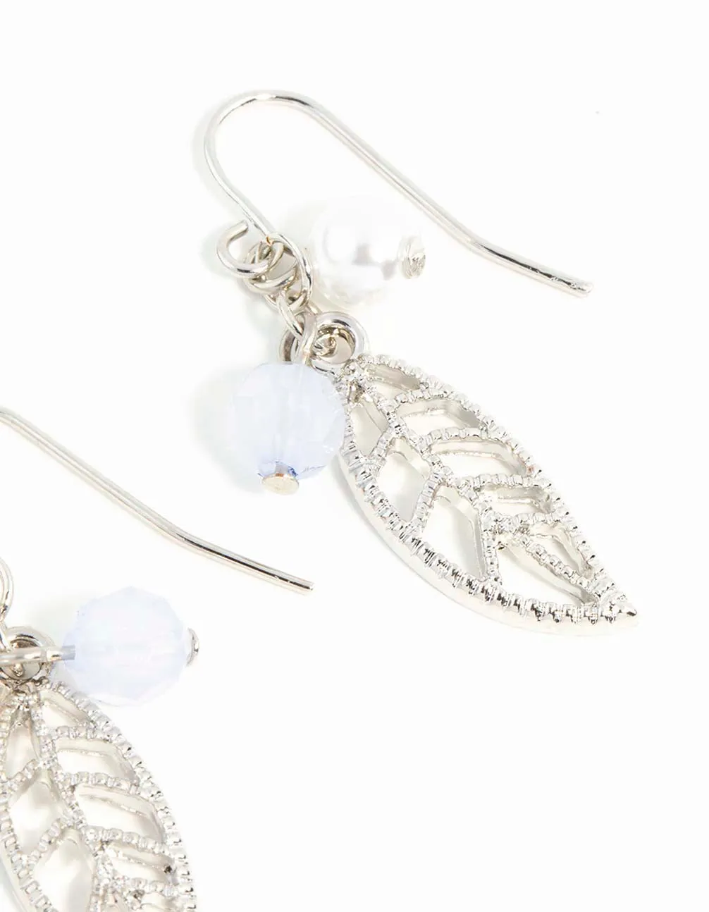 Silver Leaf Drop Earrings