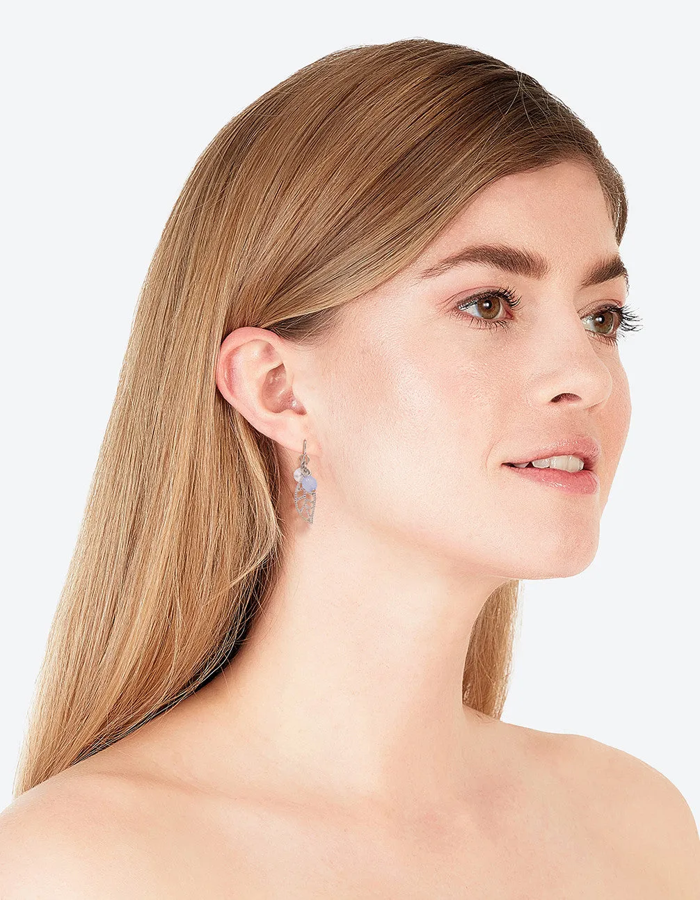 Silver Leaf Drop Earrings