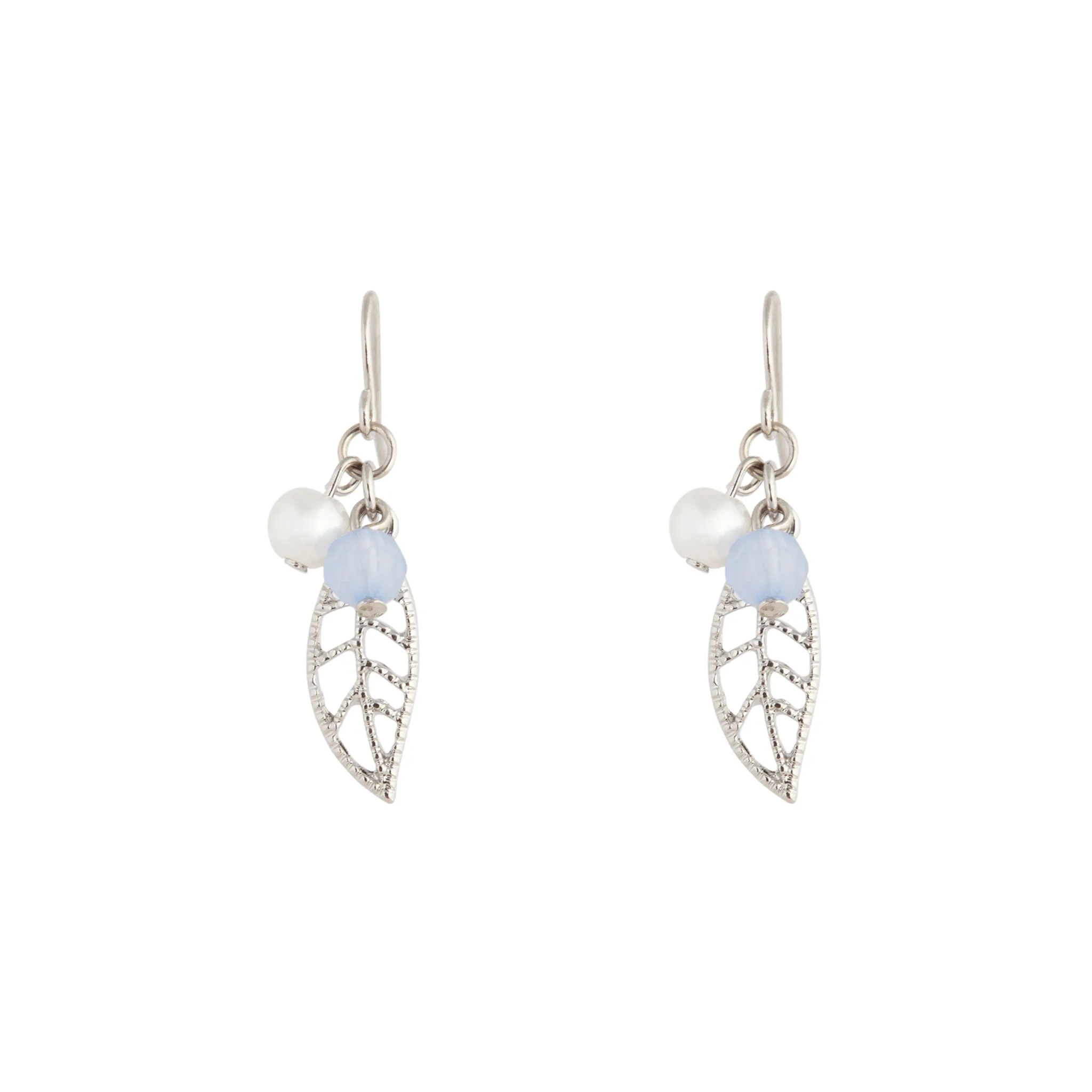 Silver Leaf Drop Earrings