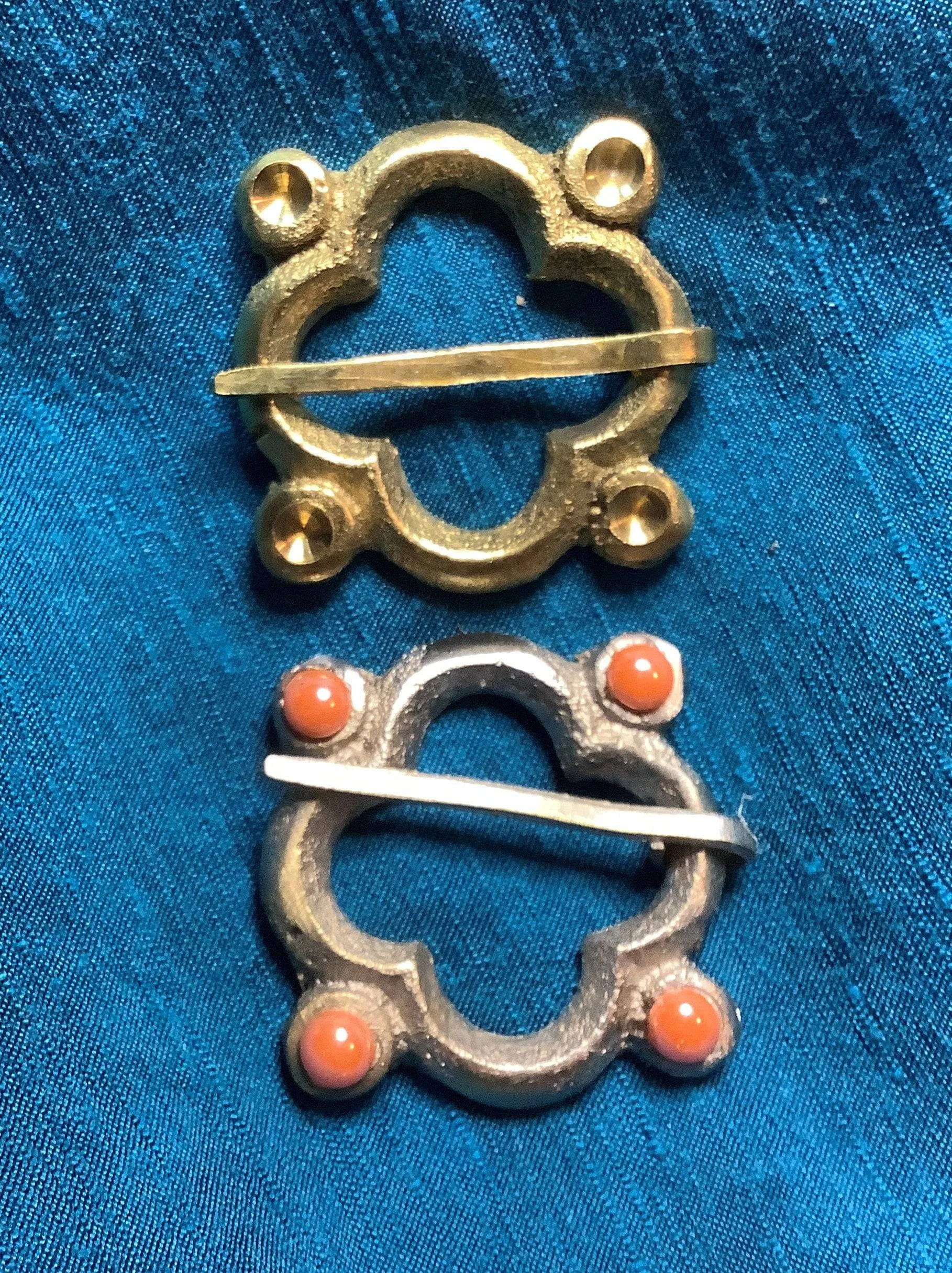 Silver-tone Quatrefoil Medieval Brooch