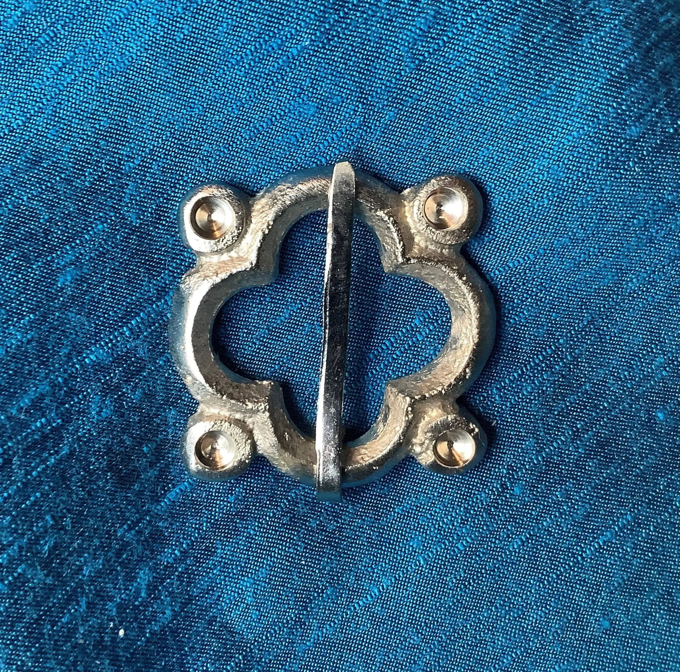 Silver-tone Quatrefoil Medieval Brooch
