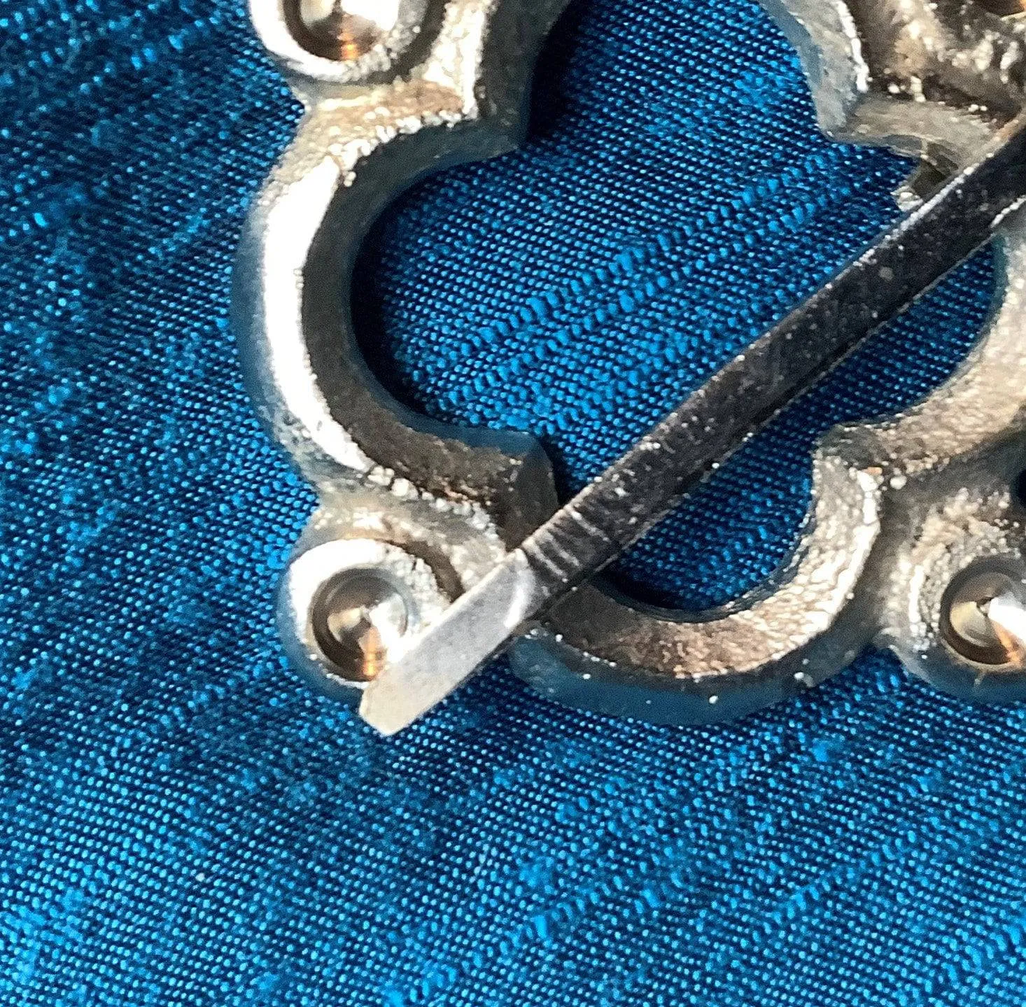 Silver-tone Quatrefoil Medieval Brooch