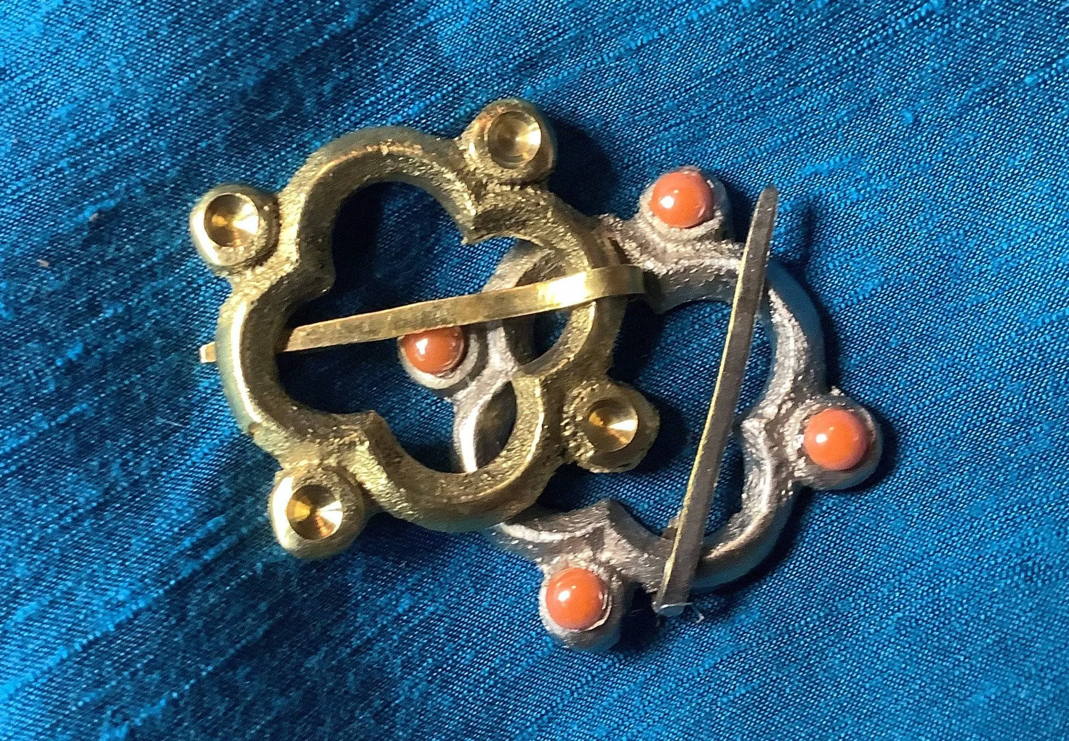 Silver-tone Quatrefoil Medieval Brooch