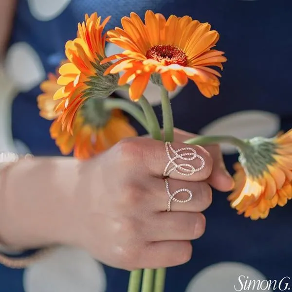 Simon G. 18K Rose Gold Diamond "Midi" Ring