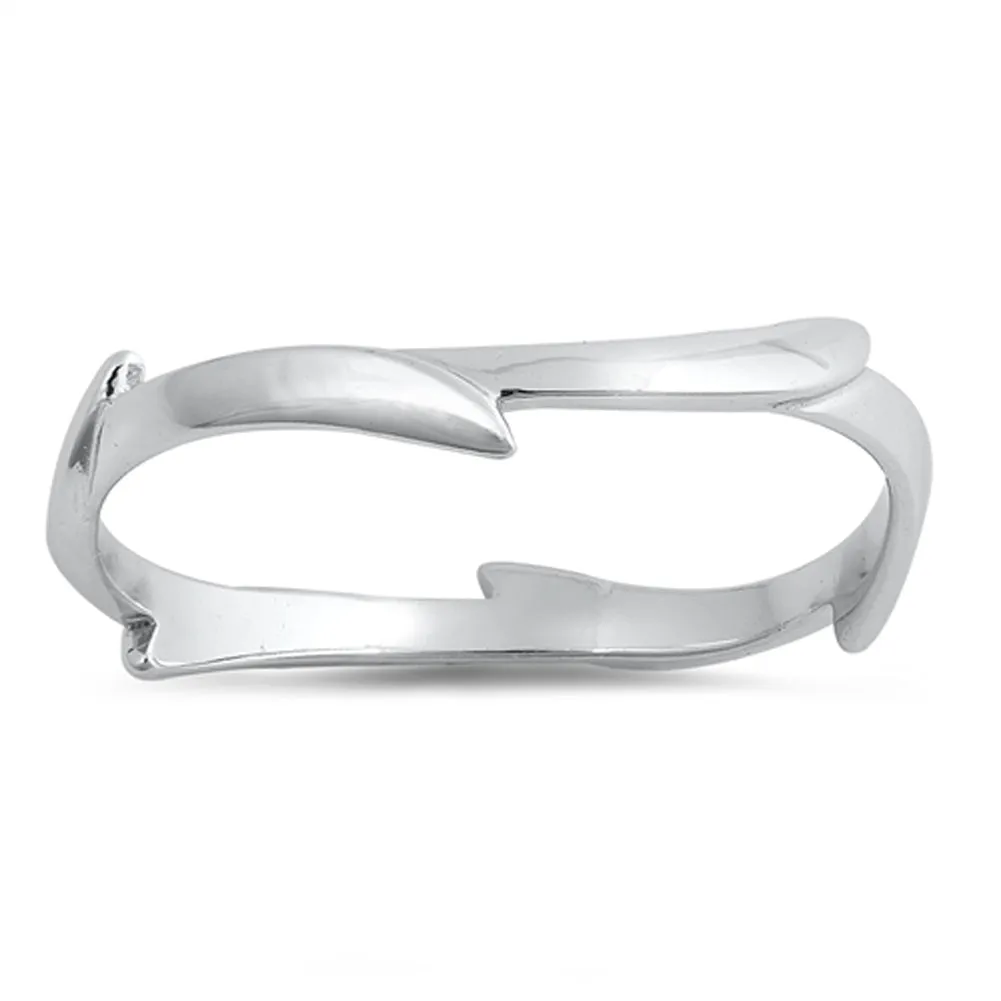 Simple Eternity Wave Midi Plain Vine Ring .925 Sterling Silver Band Sizes 4-10