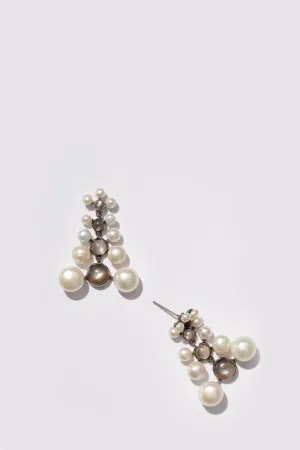 Siren Earrings - Pearl & Black Sheen Moonstone