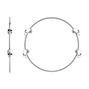 SKLV by Sokolov - Skulls Hoop Silver Earrings, Large