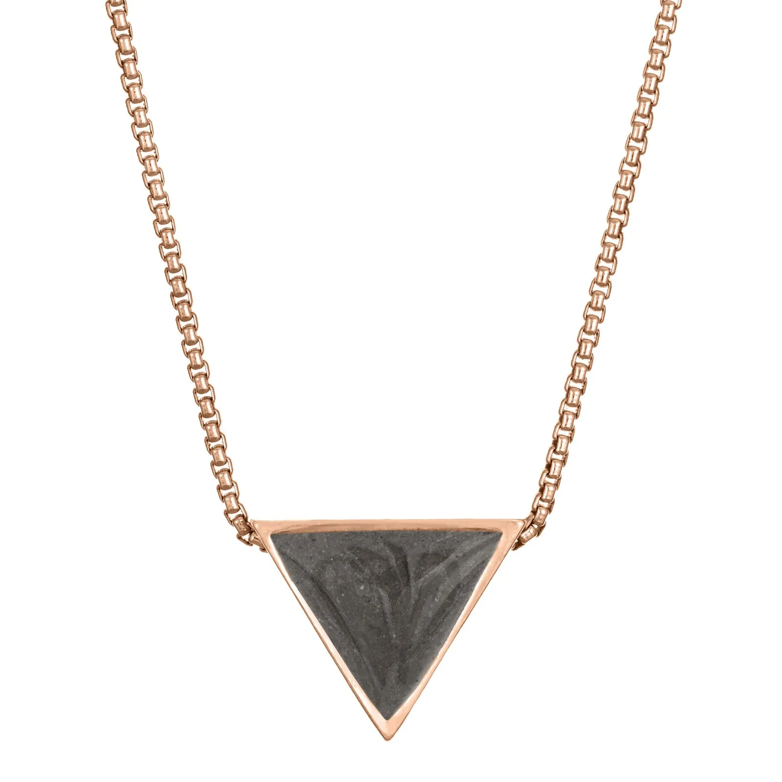 Sliding Triangle Cremation Necklace in 14K Rose Gold