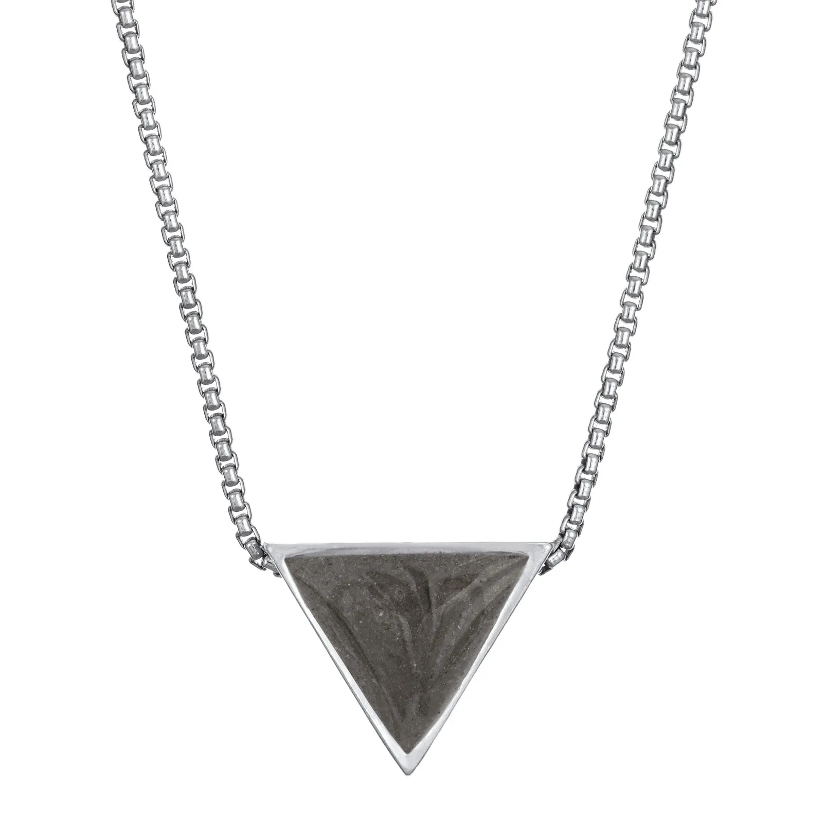 Sliding Triangle Cremation Necklace in 14K White Gold