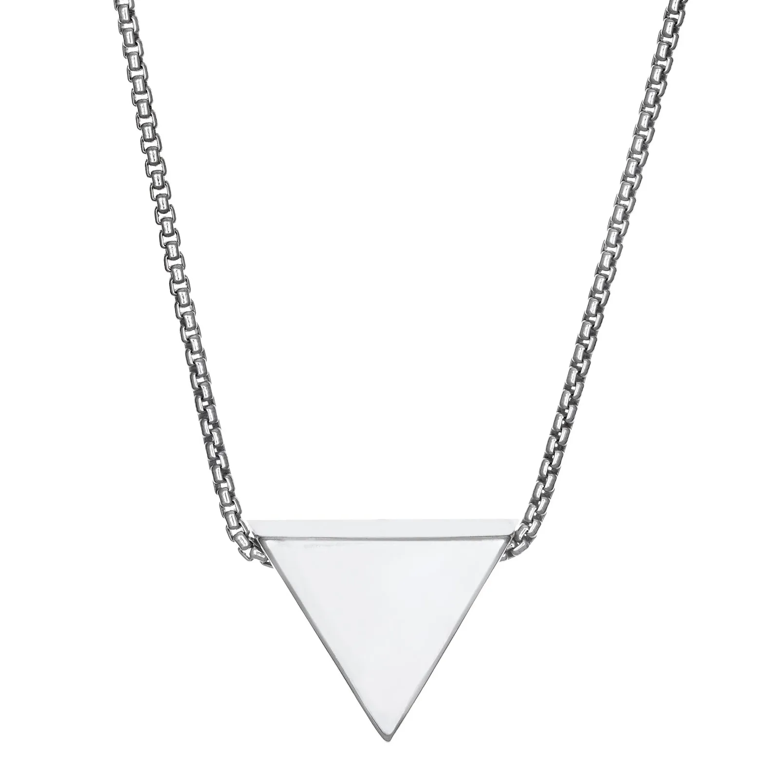 Sliding Triangle Cremation Necklace in 14K White Gold