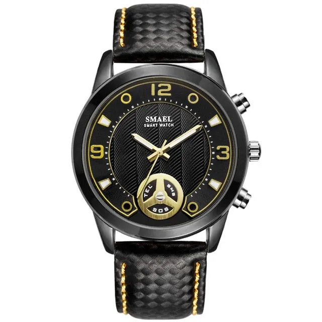 SMAEL Smart Watch Men Waterproof Sleep Monitor Bluetooth Men Sport Alloy Watches Call Reminder Smartwatch for Android and IOS