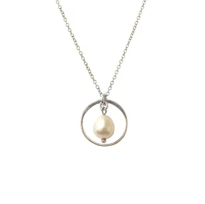 Small Hoop w. Briolette Necklace