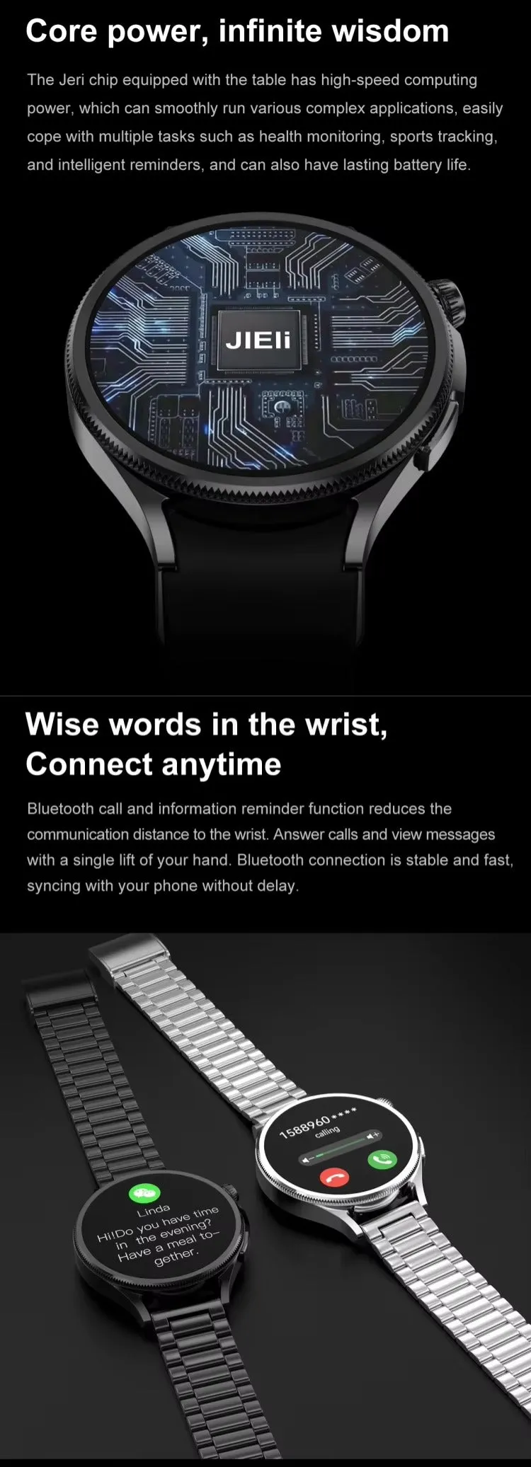 Smart Watch M109 1.52 Inch Round Smart Band Waterproof FITPRO BT Call Fitness Sleep Heart Rate Monitoring