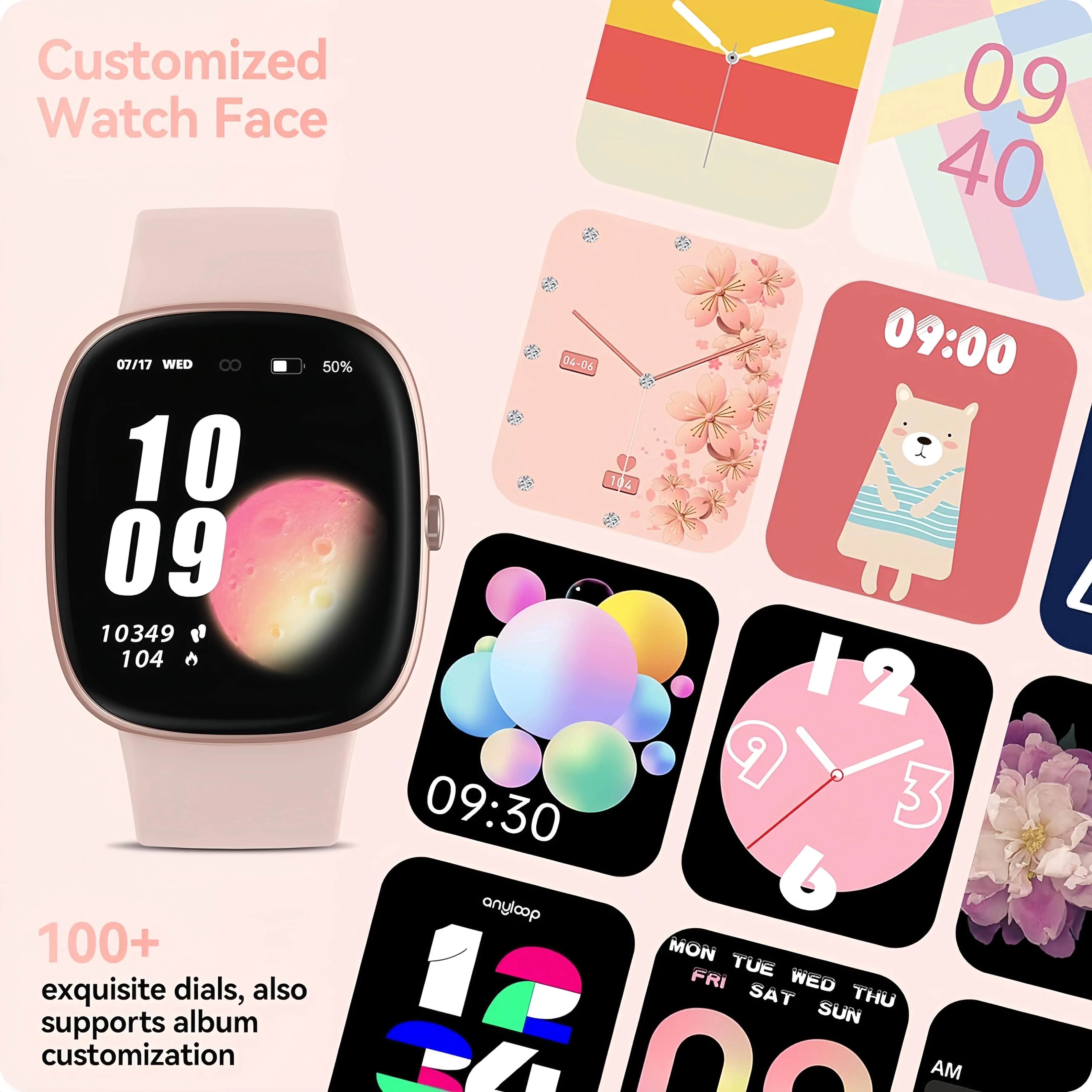 Smart Watches for Men Women  Sleep Tracking, 46mm 1.3oz Step Calorie Counter Fitness Watch Activity Trackers Pedometer forAndro
