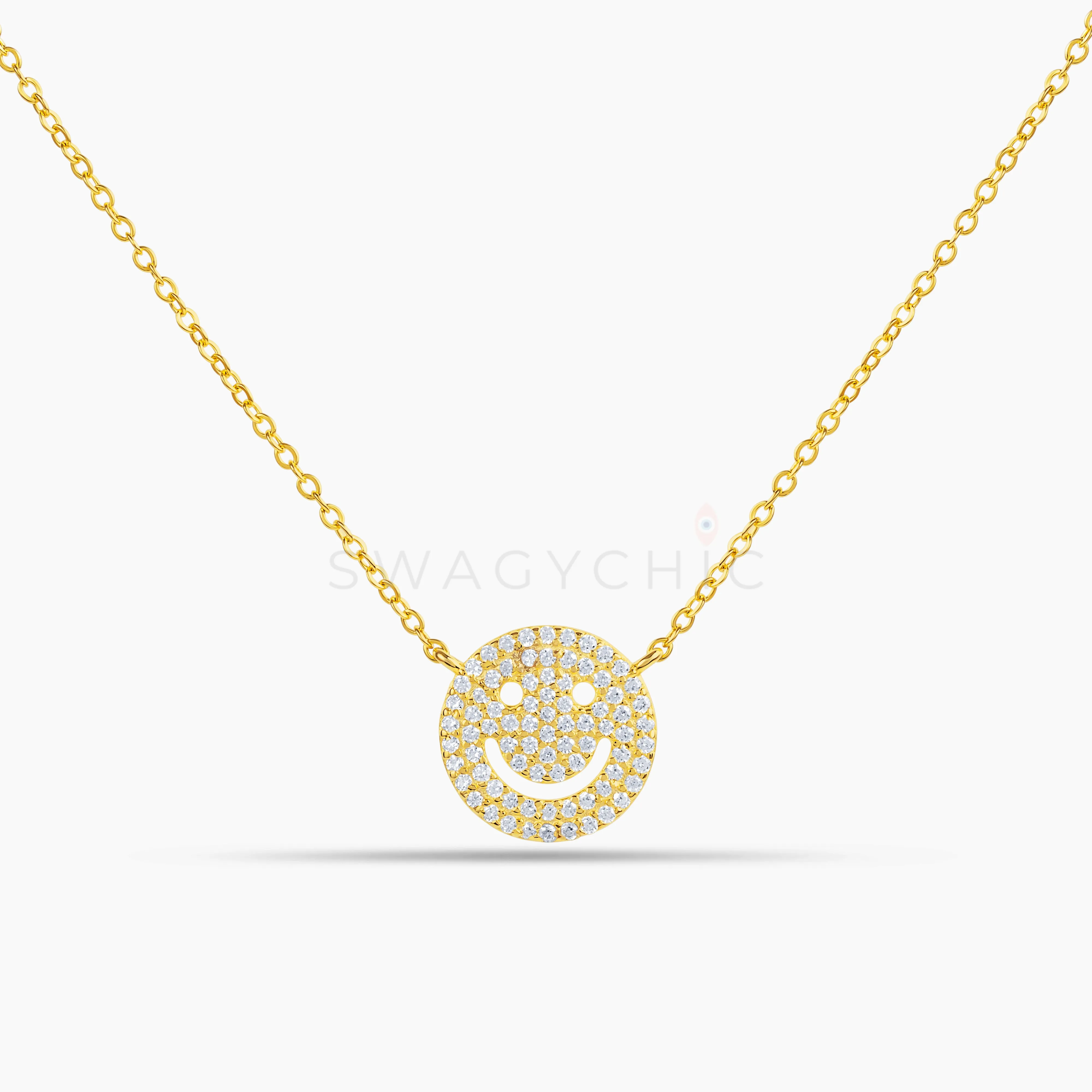 Smiley Pave Necklace