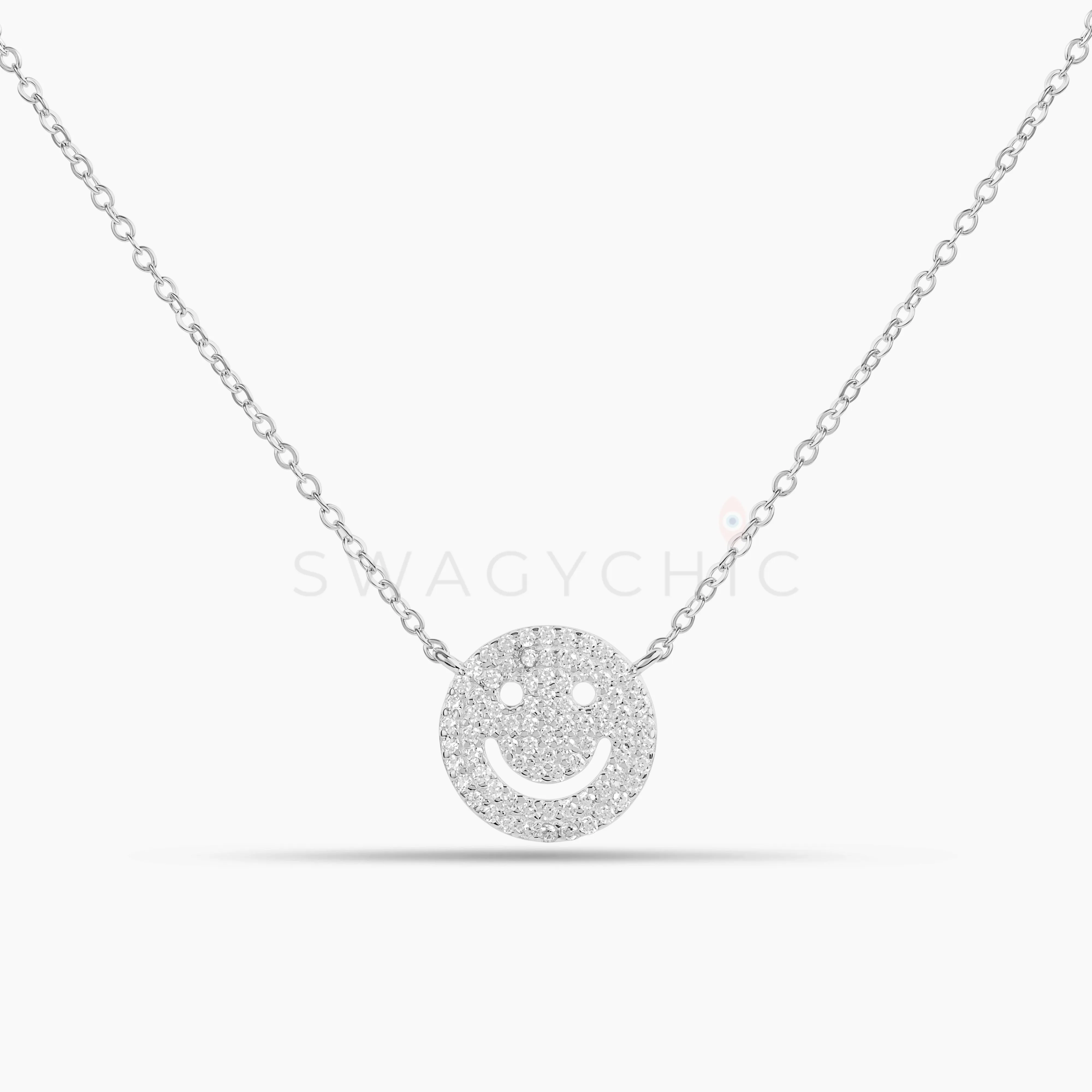 Smiley Pave Necklace