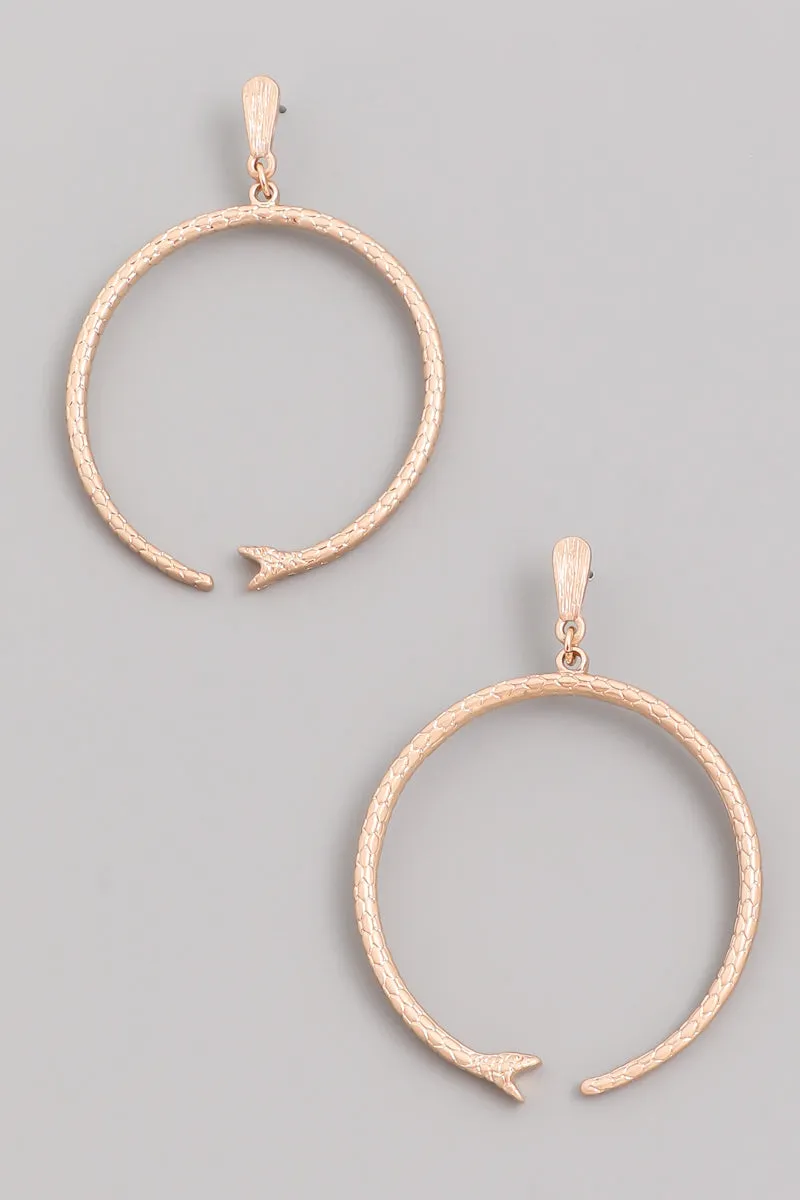 Snake Hoop Drop Earrings