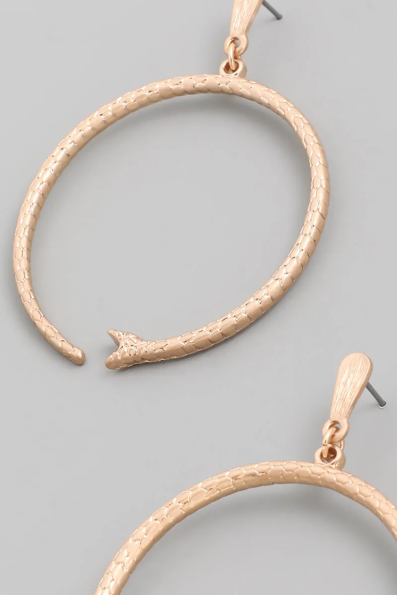 Snake Hoop Drop Earrings