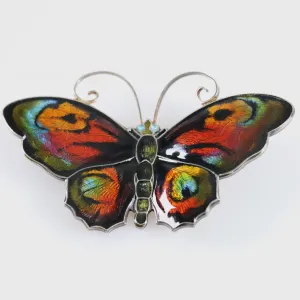 SOLD OUT: Vintage Silver David Andersen Jewelry | Large Multi-Color Butterfly Brooch