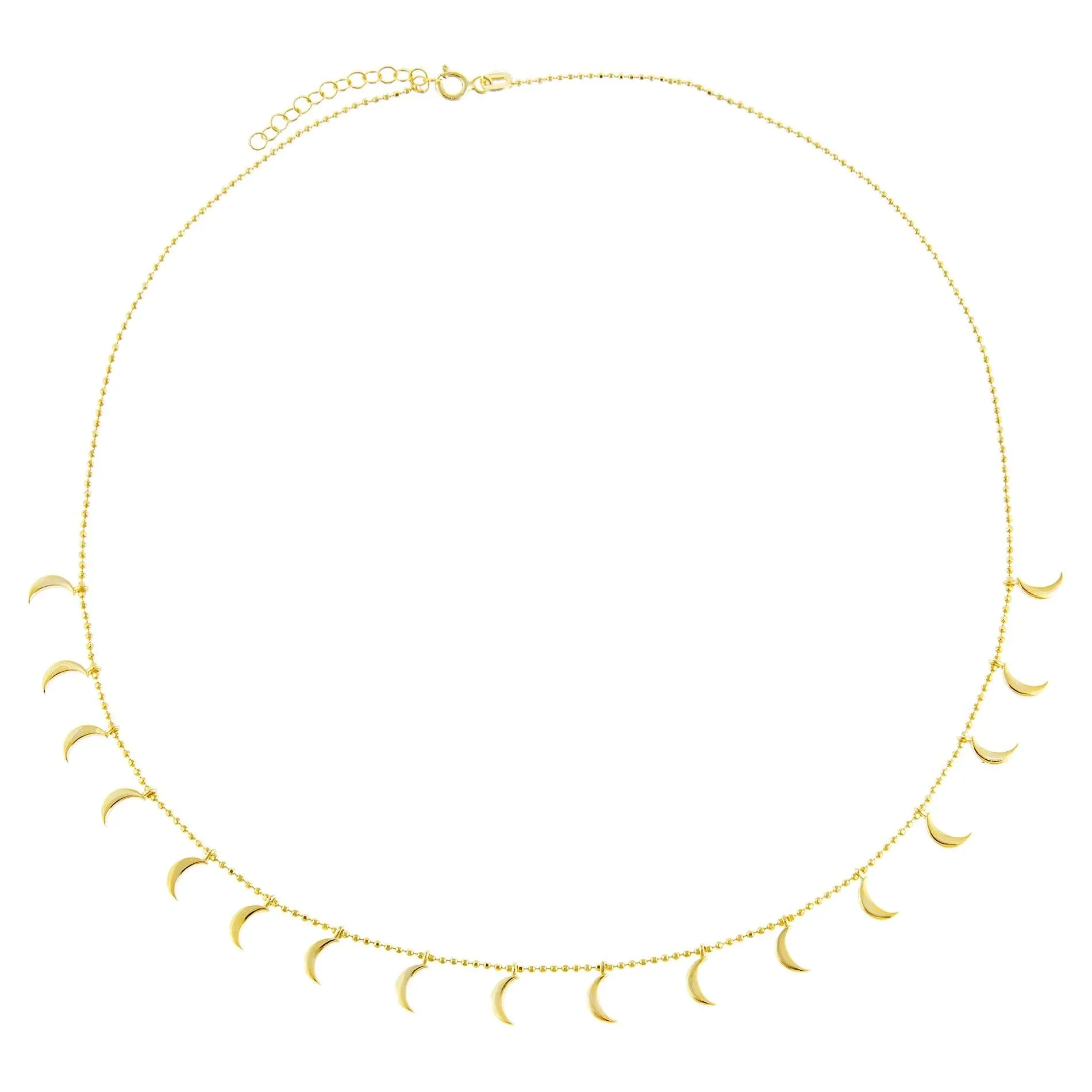 Solid Dangling Moon Necklace
