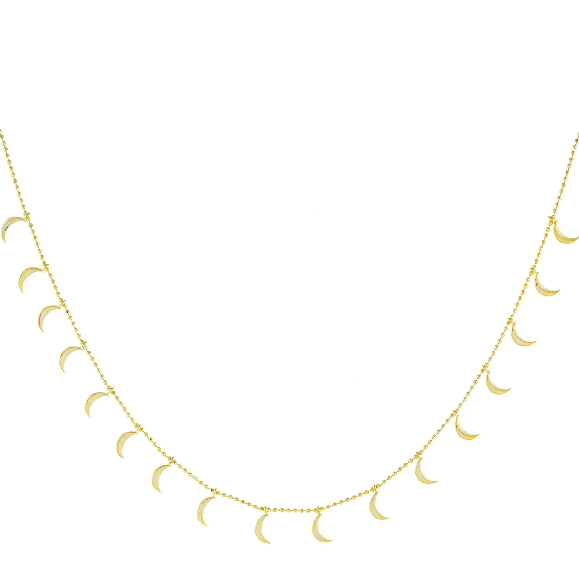 Solid Dangling Moon Necklace