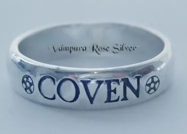 Solid Sterling Silver Bands / Rings Engraved "Witchy", "Magick", and "Blessed Be", Gift Boxed FB1005