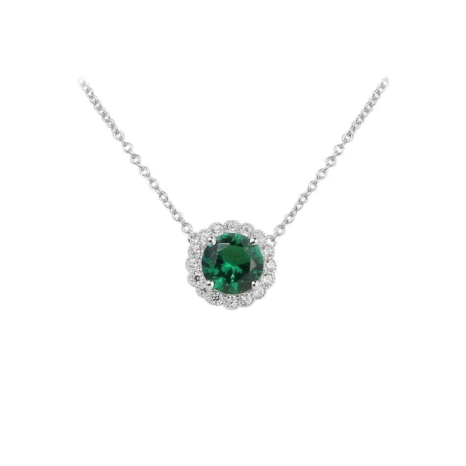 Solitaire Big Simple Silver Pendant