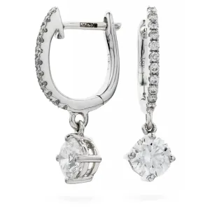 SOLITAIRE DIAMOND DROP EARRING IN 18K WHITE GOLD