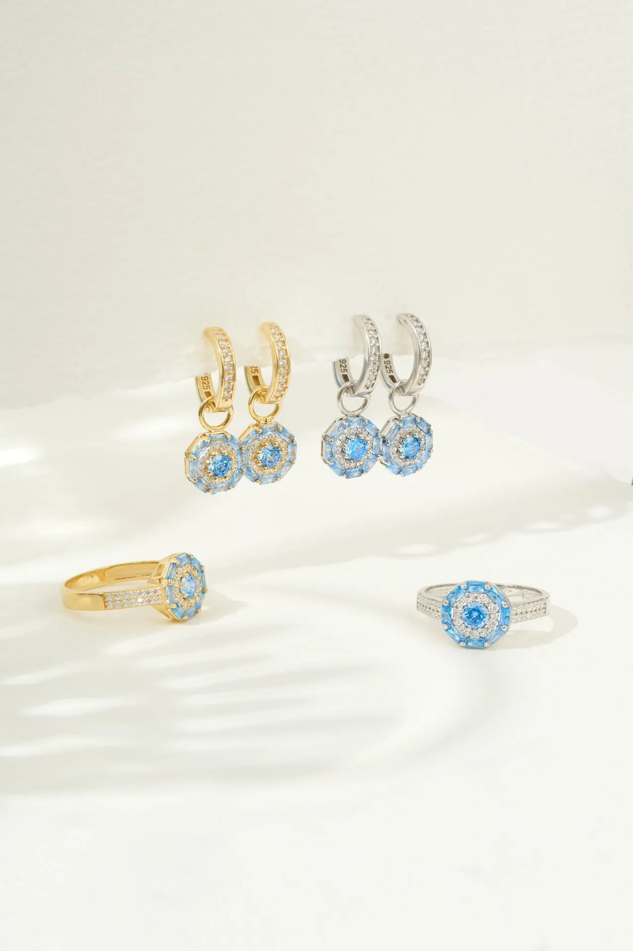 Something Blue Drop Earrings: Gold