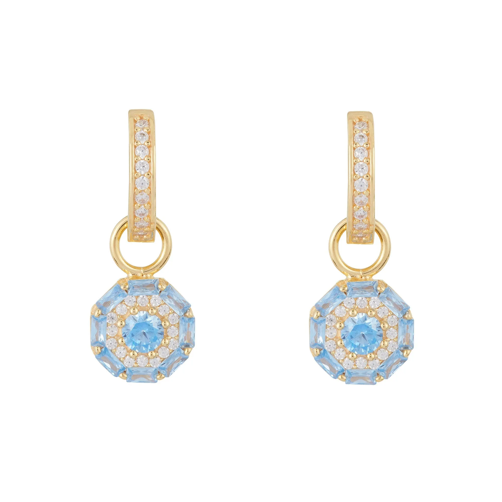 Something Blue Drop Earrings: Gold