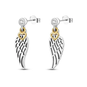 Sparkling Angel Wings Drop Earrings