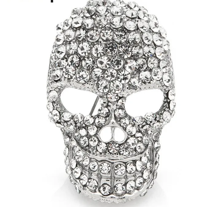 Sparkling Rhinestone Skull Brooches Jewelry Accessories