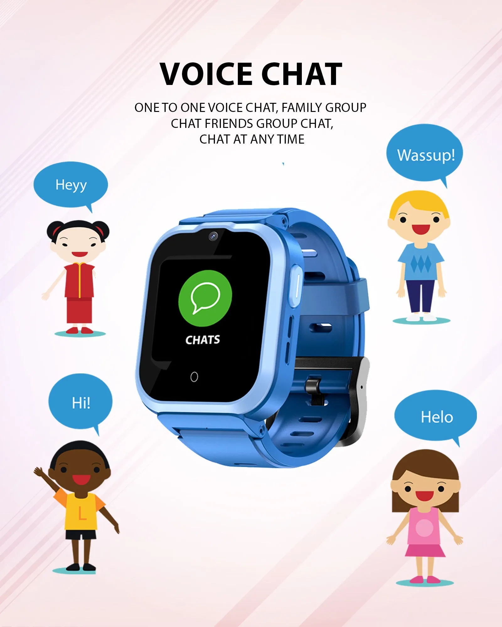 Spiky 4G Cyclops 4g Video & Voice Call, Dewatering Waterproof Kids Smartwatch with Printed strap