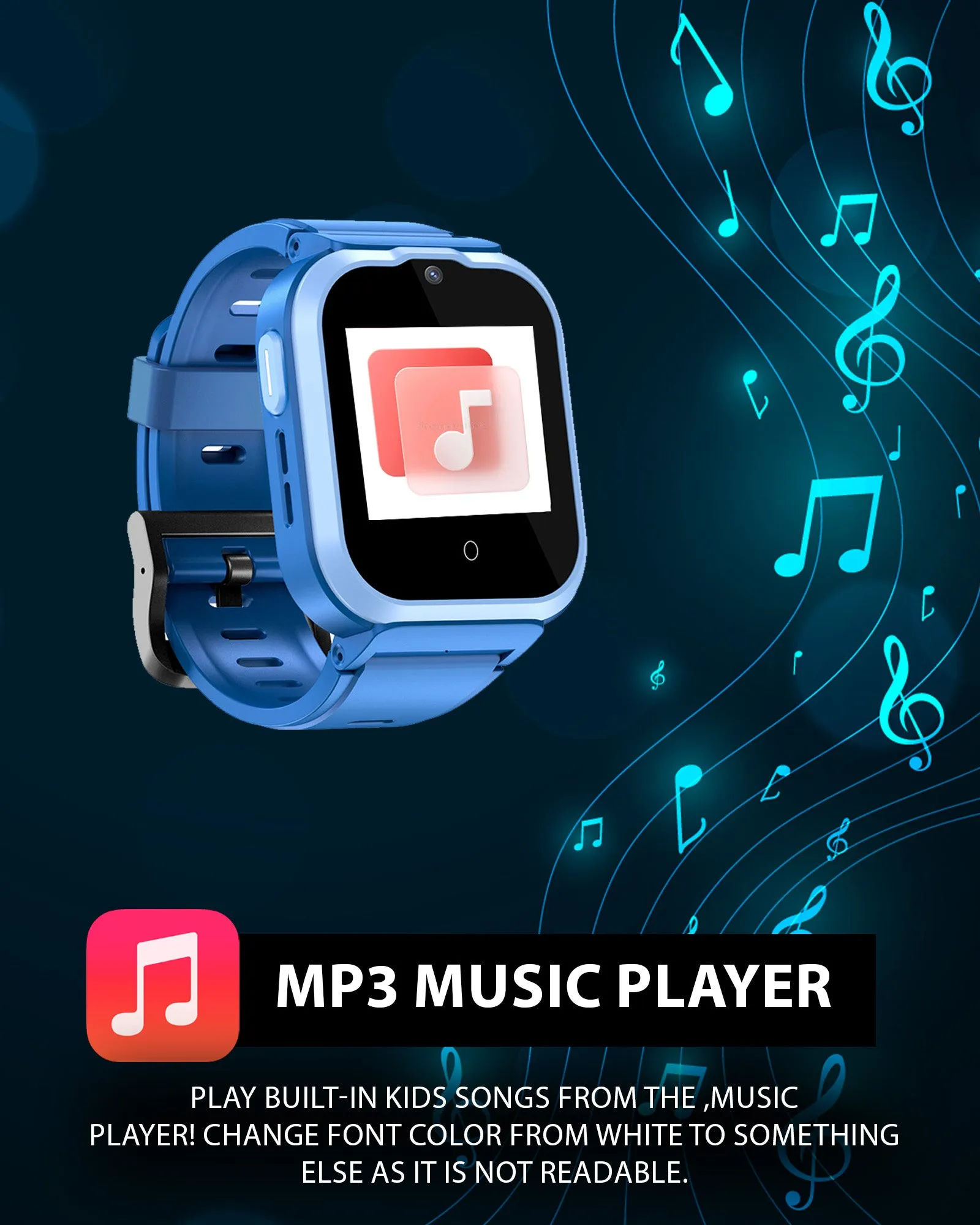Spiky 4G Cyclops 4g Video & Voice Call, Dewatering Waterproof Kids Smartwatch with Printed strap