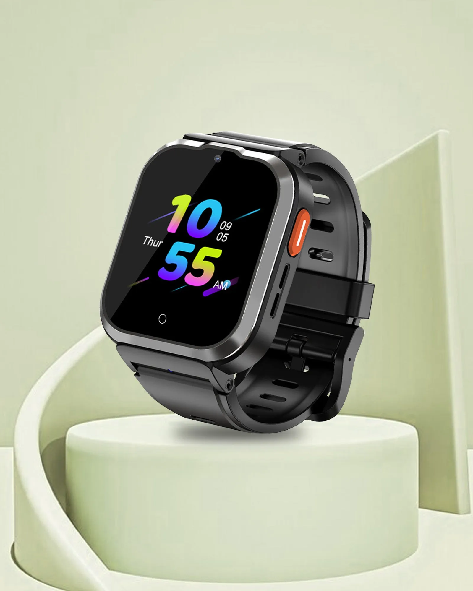 Spiky 4G Cyclops 4g Video & Voice Call, Dewatering Waterproof Kids Smartwatch with Printed strap