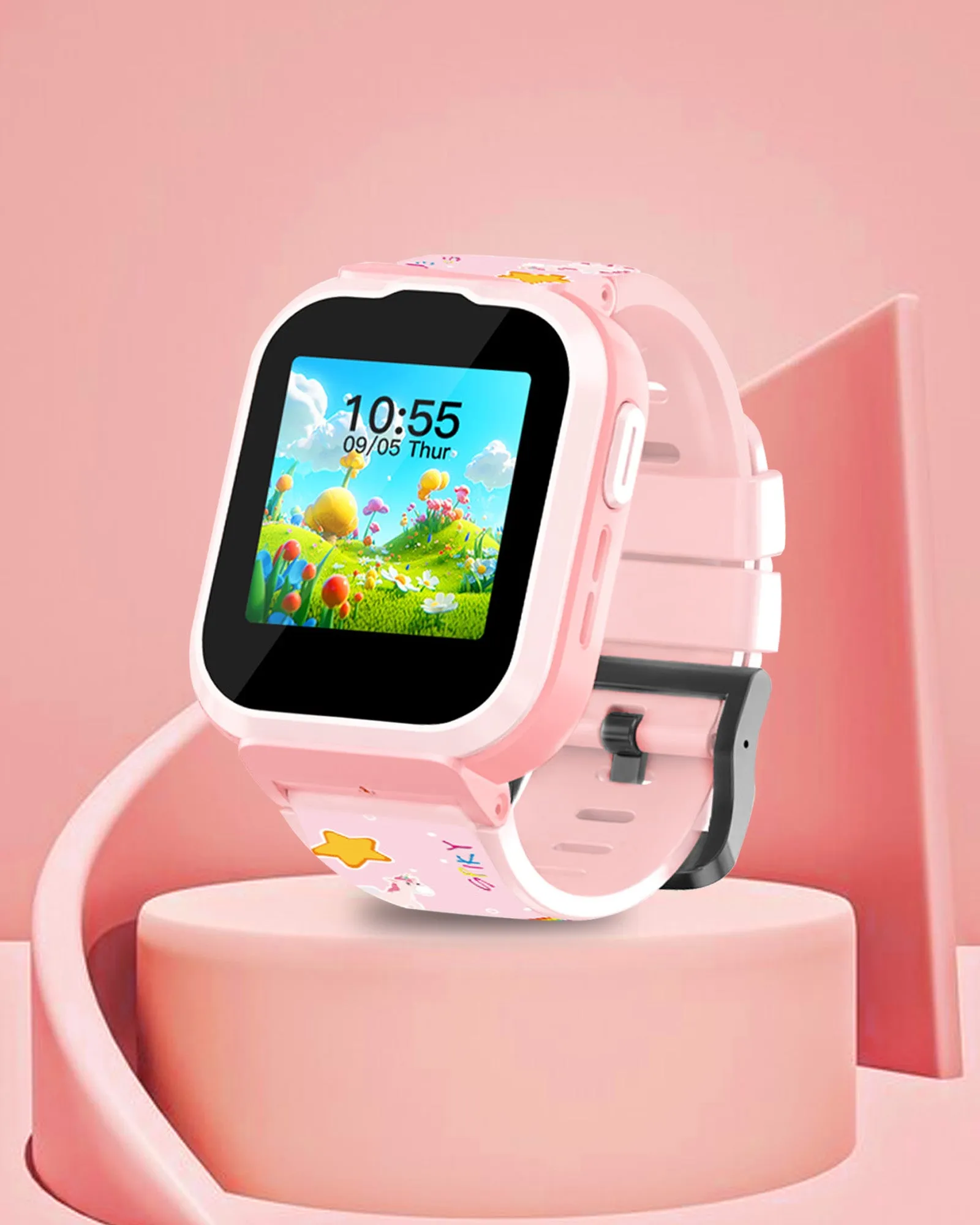 Spiky 4G Cyclops 4g Video & Voice Call, Dewatering Waterproof Kids Smartwatch with Printed strap